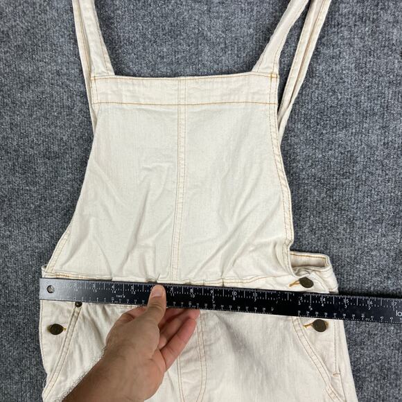 Free Assembly Overalls Womens Size 18 Off White Casual Button Strap UtilityPants - Picture 5 of 11